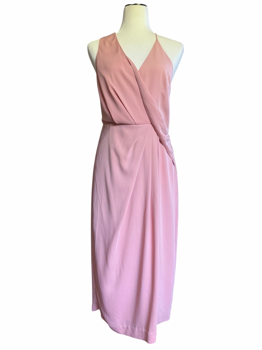 Keepsake The Label Peach Assymetrical Wrap Midi Dress L